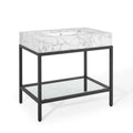 Kingsley Stainless Steel Bathroom Vanity - EEI-3998-BLK-WHI