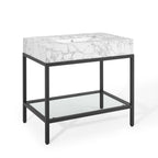 Kingsley Stainless Steel Bathroom Vanity - EEI-3998-BLK-WHI