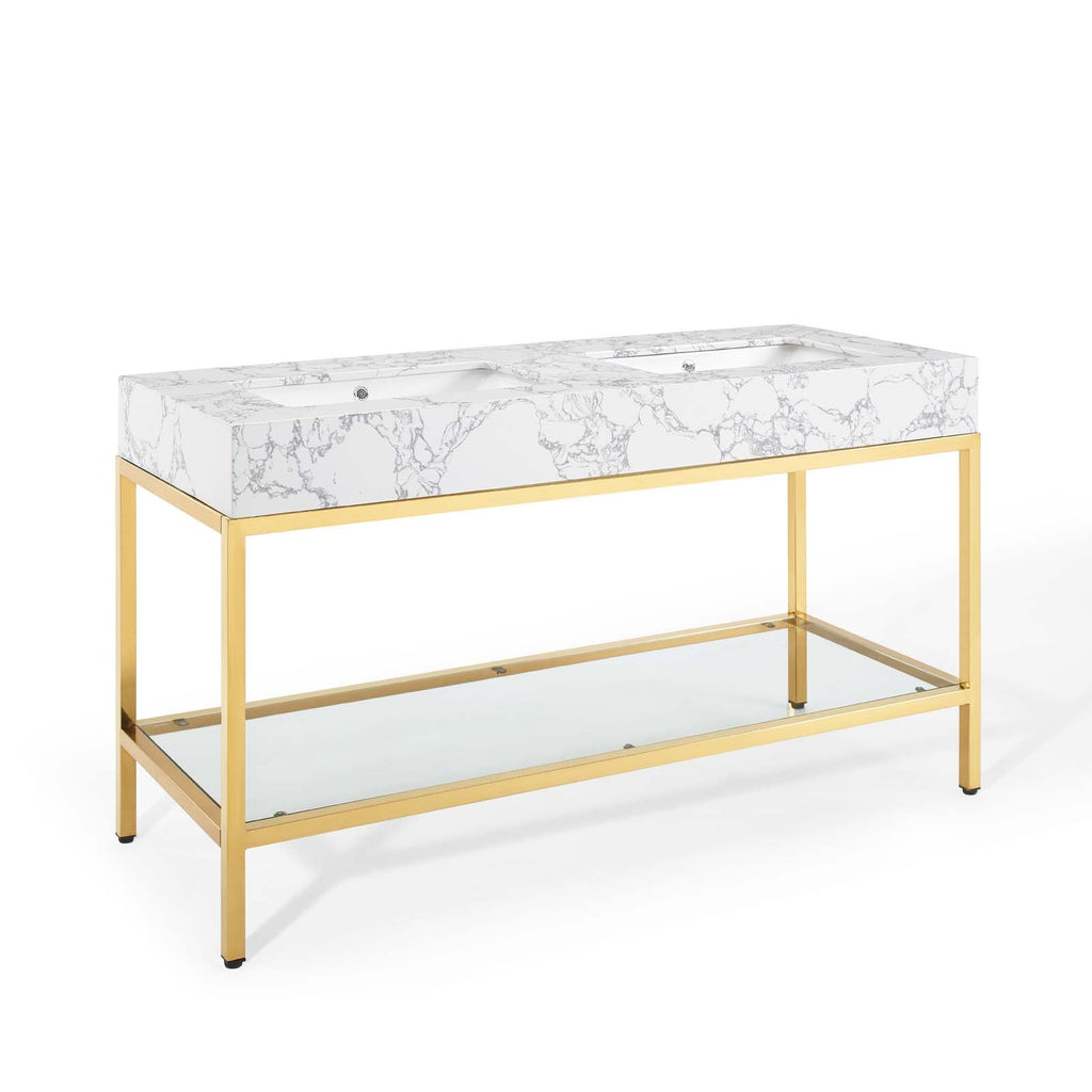 Kingsley Stainless Steel Bathroom Vanity
