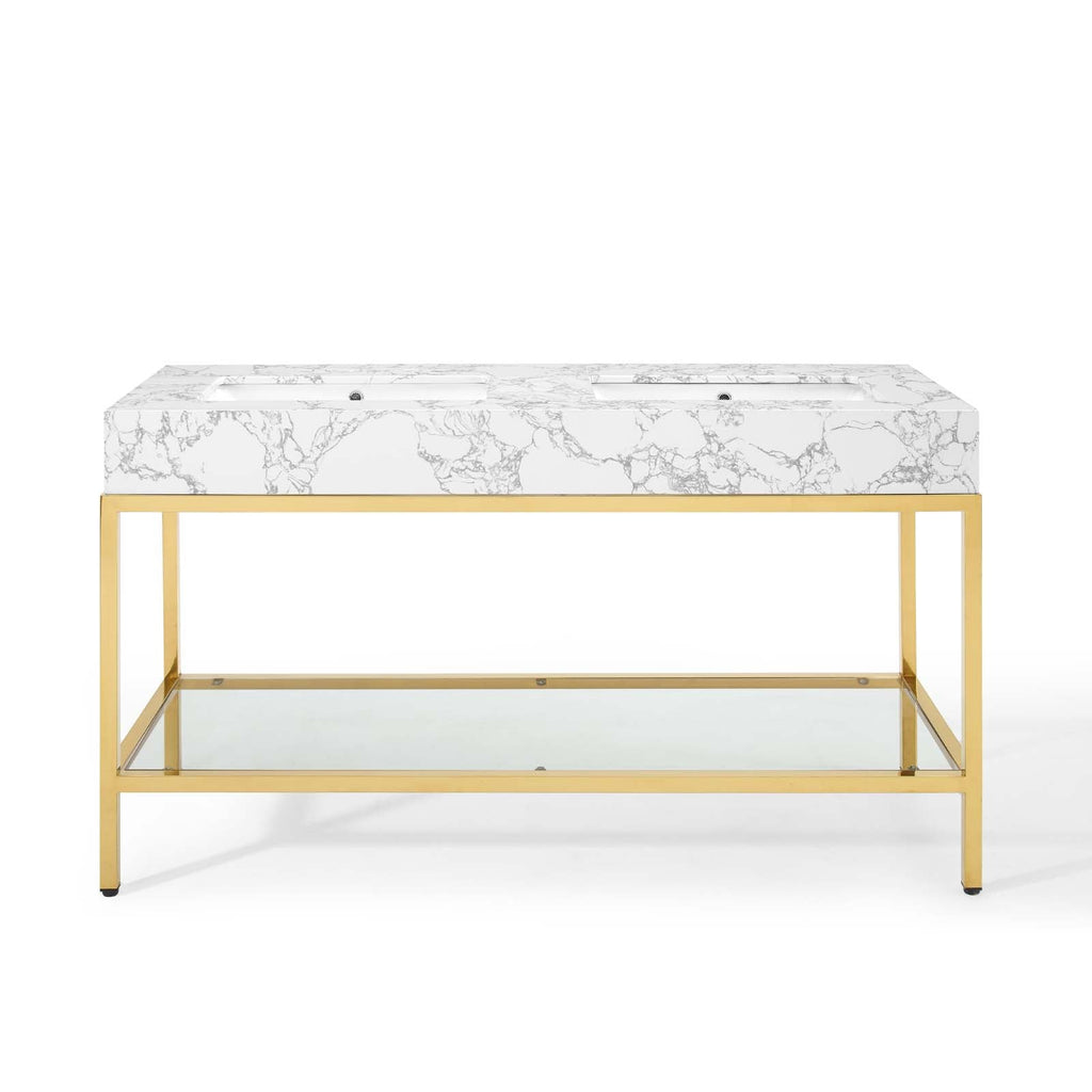 Kingsley Stainless Steel Bathroom Vanity