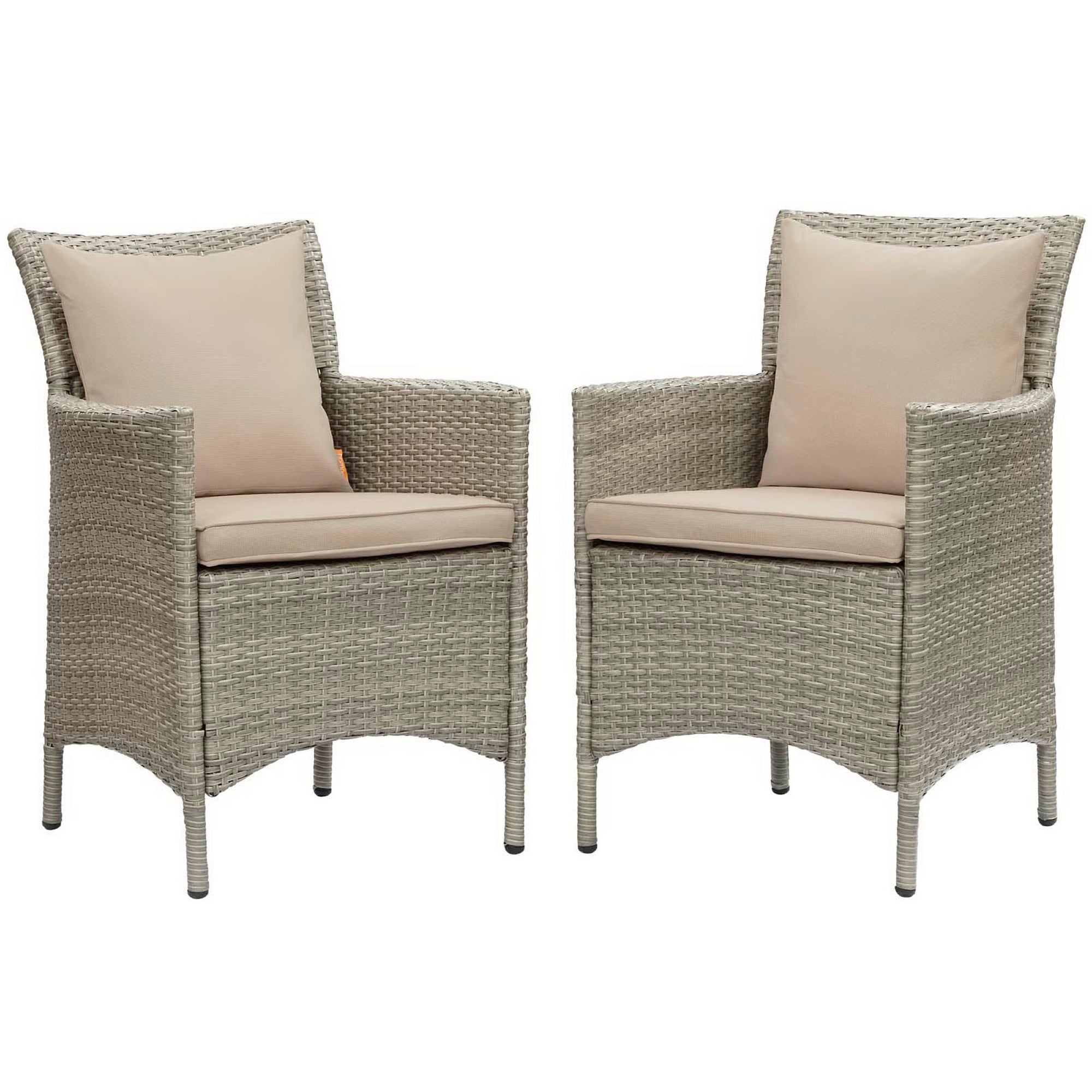 Conduit Outdoor Wicker Rattan Dining Armchair Set of 2