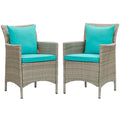 Conduit Outdoor Wicker Rattan Dining Armchair Set of 2