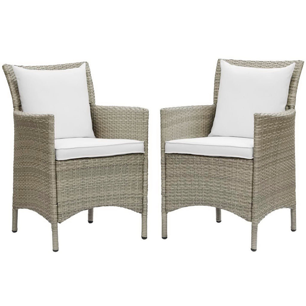 Conduit Outdoor Wicker Rattan Dining Armchair Set of 2
