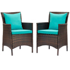 Conduit Outdoor Patio Wicker Rattan Dining Armchair Set of 4