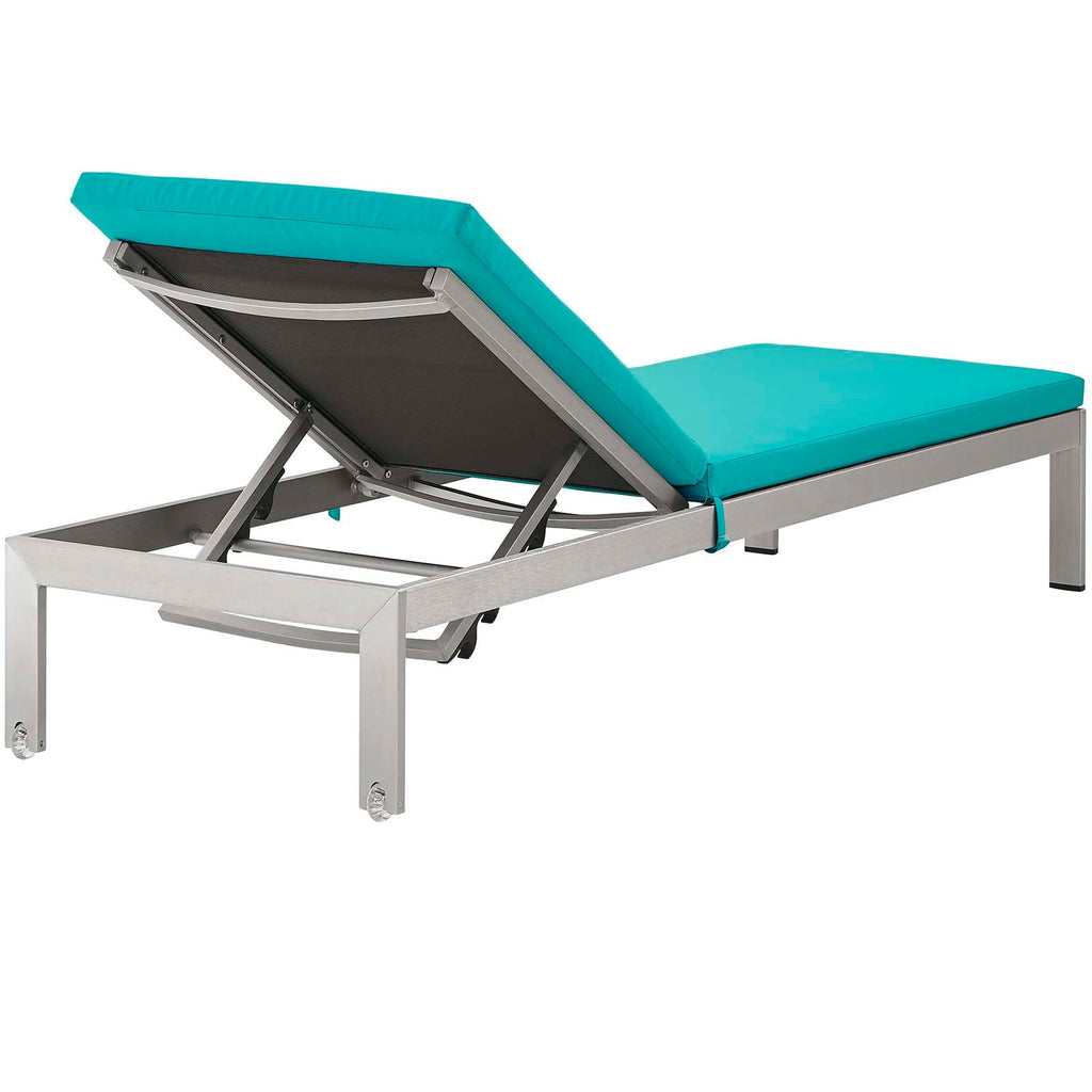 outdoor Outdoor Patio Aluminum Chaise Lounge Chair and Side Table