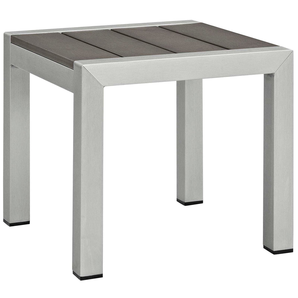 outdoor Outdoor Patio Aluminum Chaise Lounge Chair and Side Table