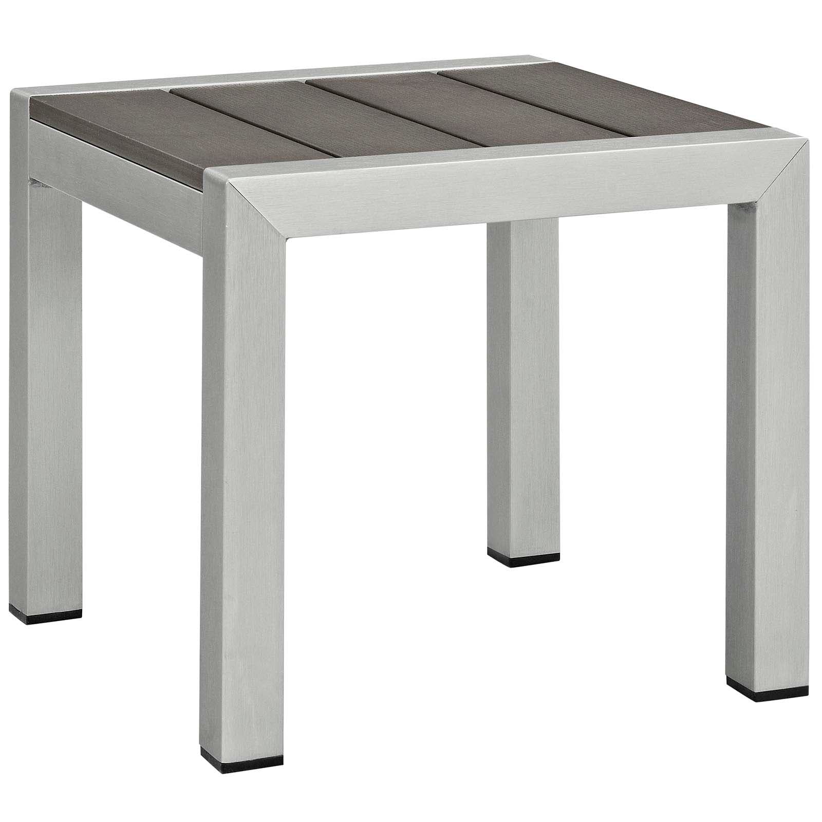outdoor Outdoor Patio Aluminum Chaise Lounge Chair and Side Table