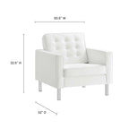 Loft Tufted Vegan Leather Armchairs - Set of 2