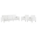 Loft Tufted Vegan Leather 3-Piece Furniture Set