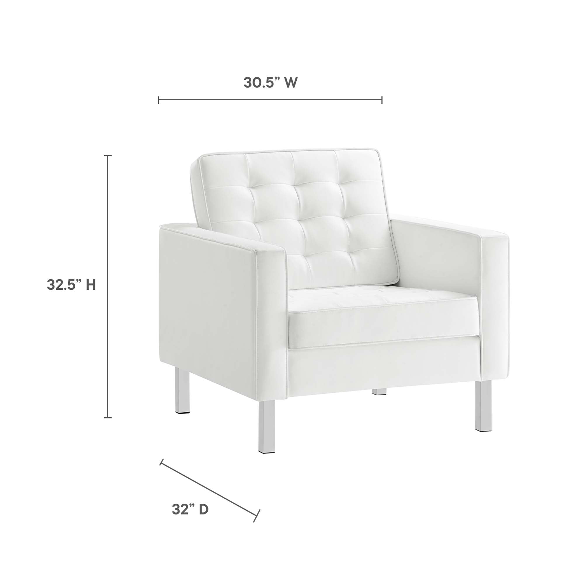 Loft Tufted Vegan Leather 3-Piece Furniture Set