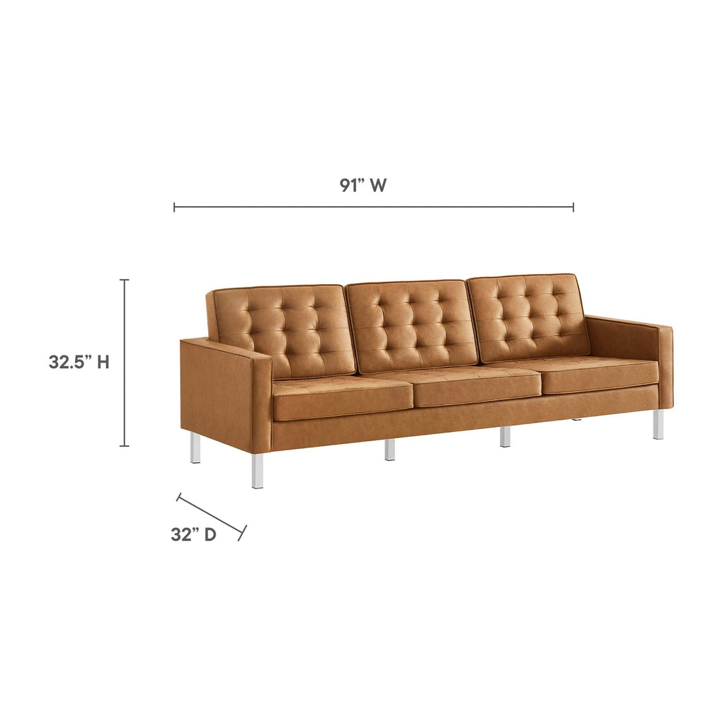 Loft 2-Piece Tufted Vegan Leather Furniture Set
