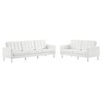 Loft Tufted Vegan Leather 3-Piece Furniture Set