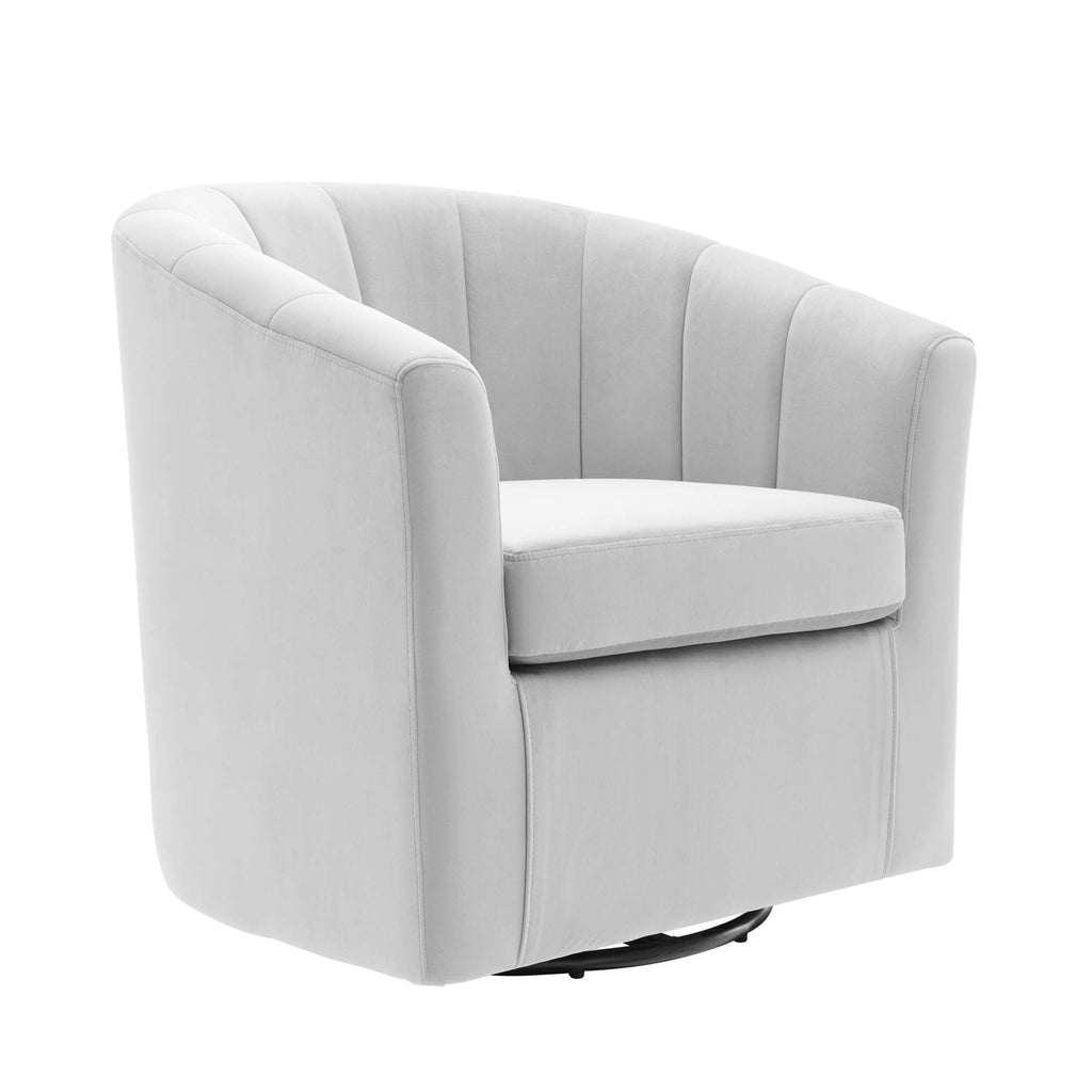 Prospect Performance Velvet Swivel Armchair - EEI-4139-LGR