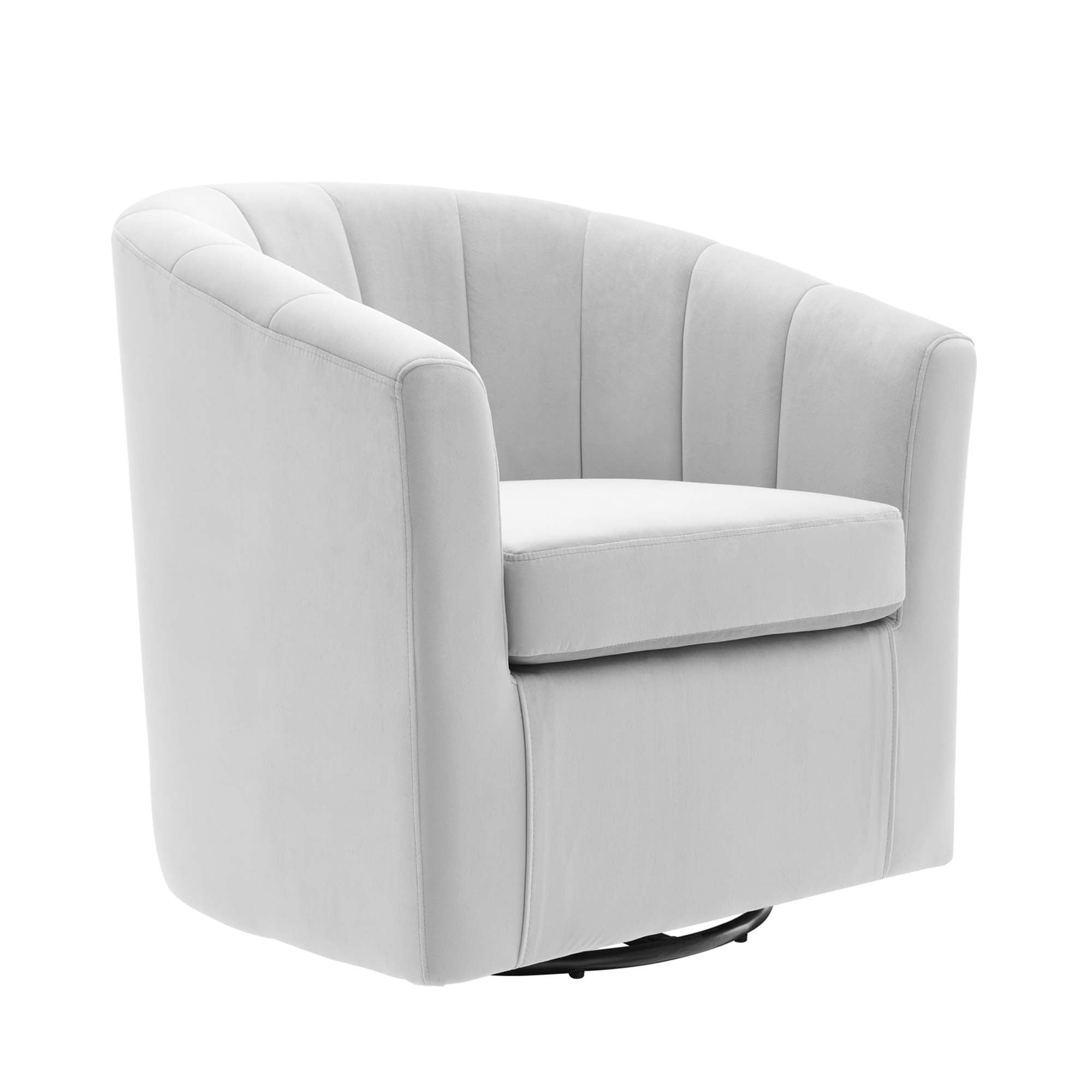 Prospect Performance Velvet Swivel Armchair - EEI-4139-LGR