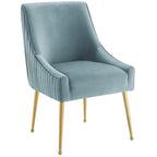 Discern Pleated Back Upholstered Performance Velvet Dining Chair Set of 2