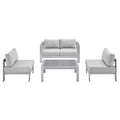outdoor 4 Piece Sunbrella® Fabric Outdoor Patio Aluminum Set