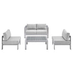 outdoor 4 Piece Sunbrella® Fabric Outdoor Patio Aluminum Set