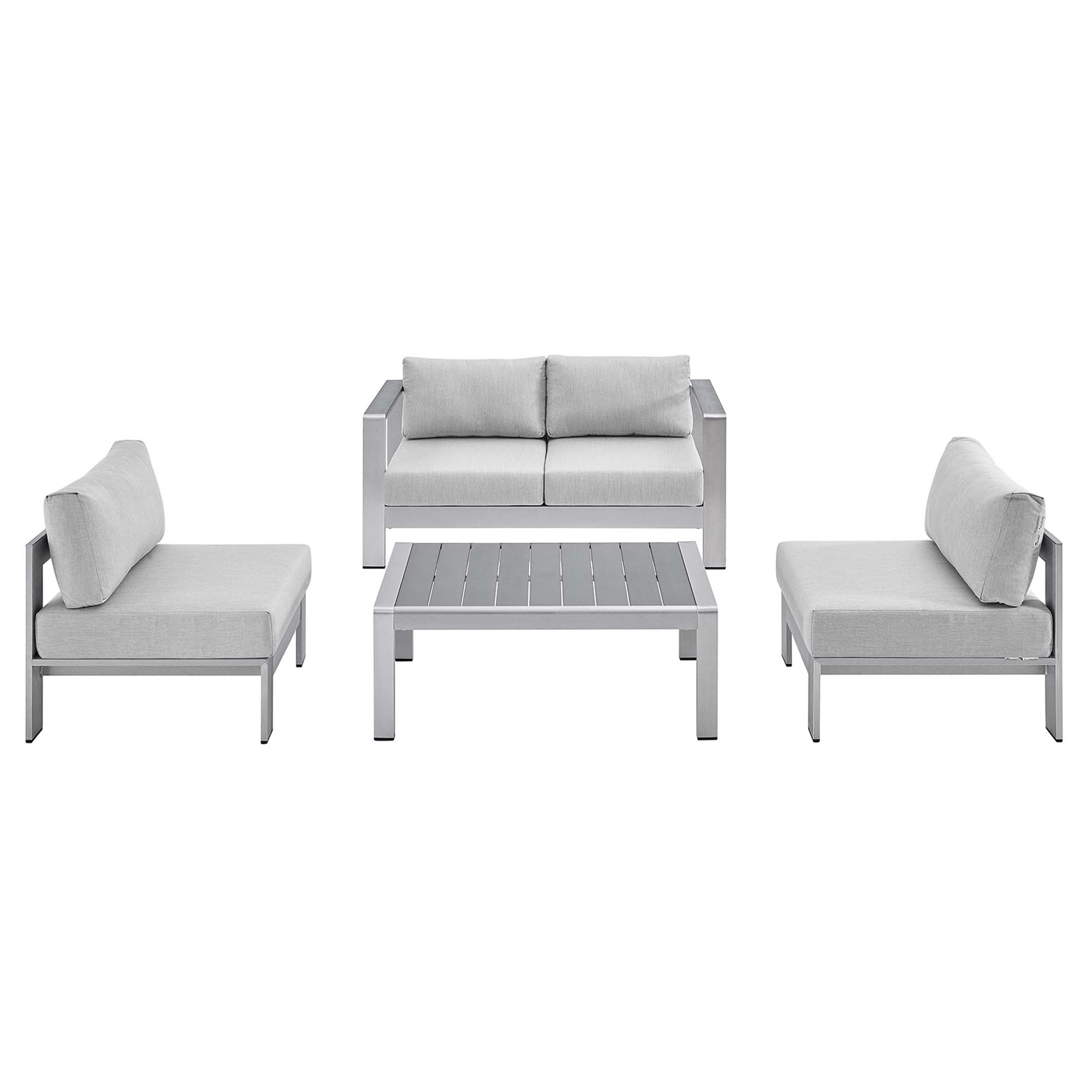 outdoor 4 Piece Sunbrella® Fabric Outdoor Patio Aluminum Set