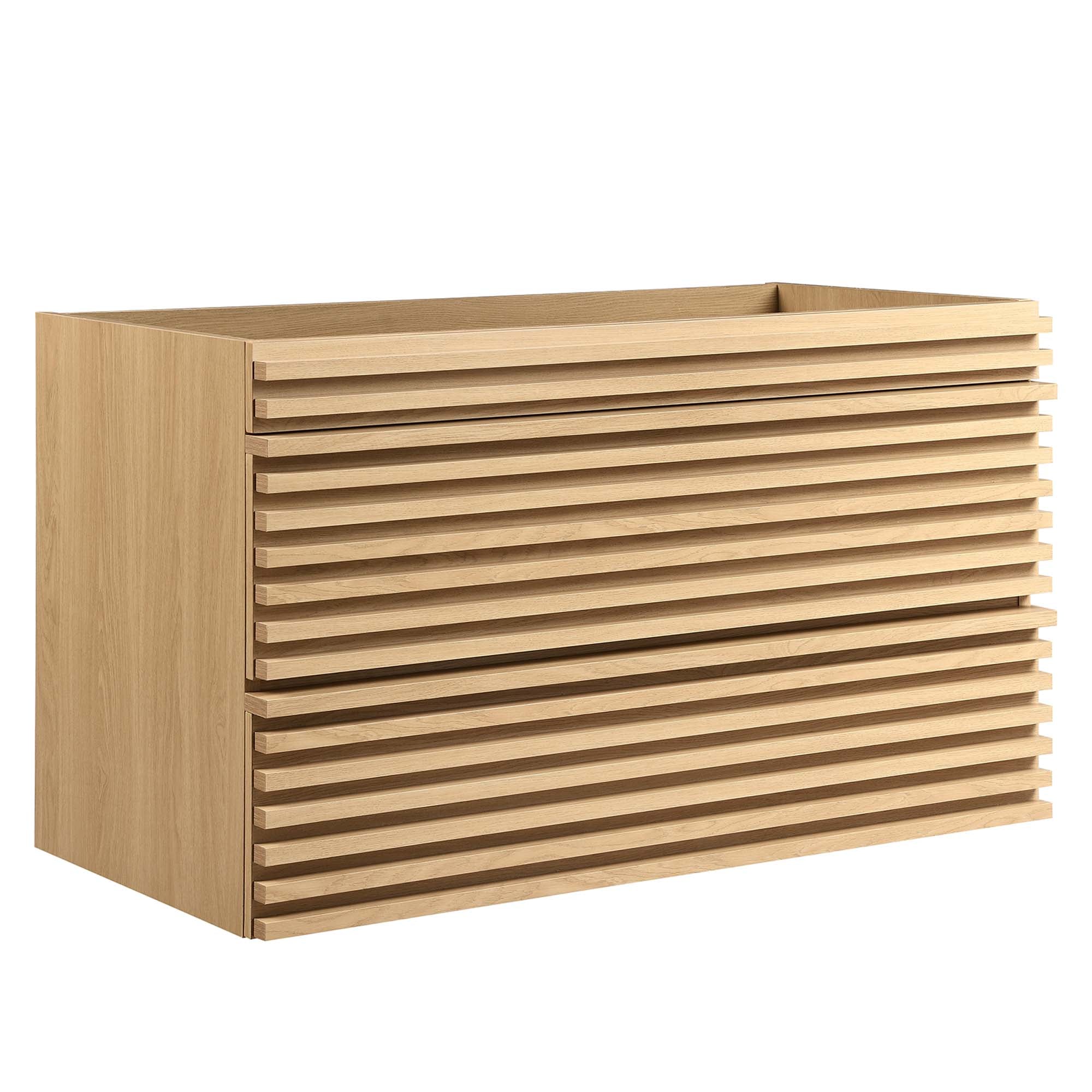 Render Wall-Mount Bathroom Cabinet Basin Not Included - EEI-4339-OAK