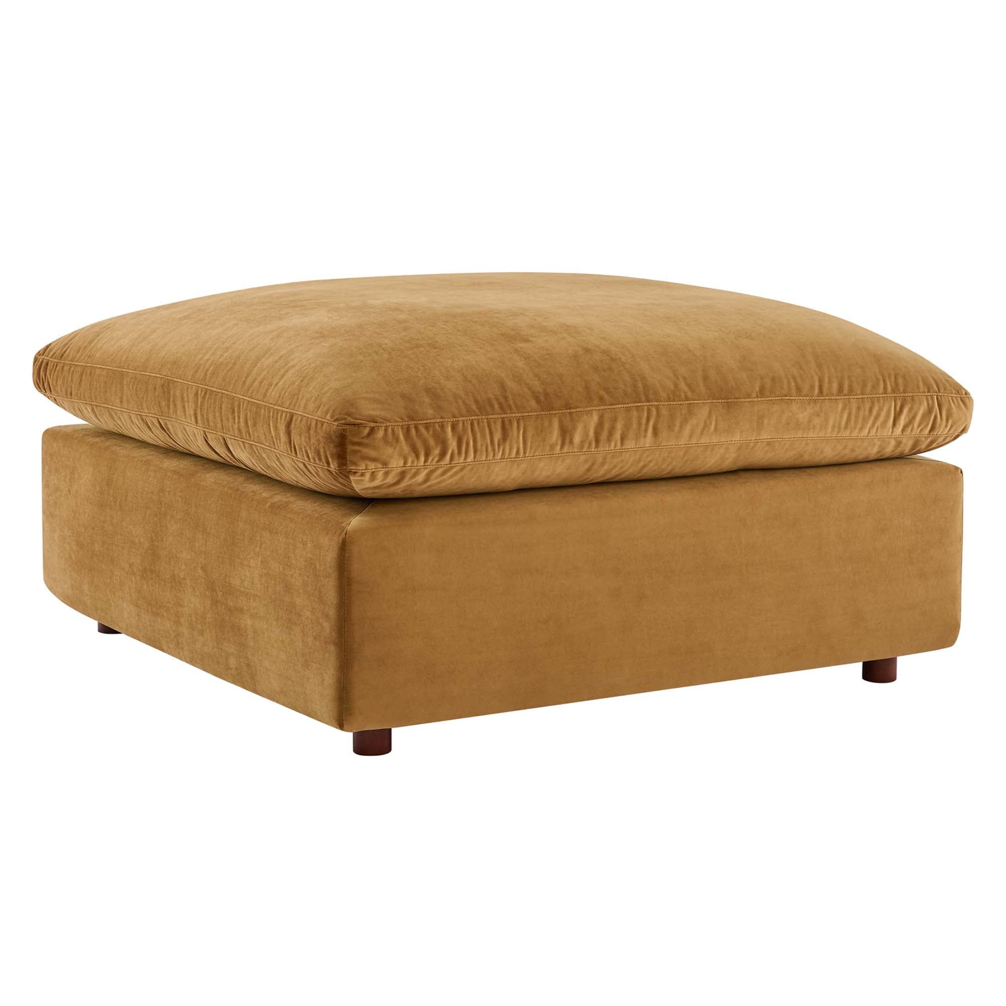 modular Down Filled Overstuffed Performance Velvet Ottoman