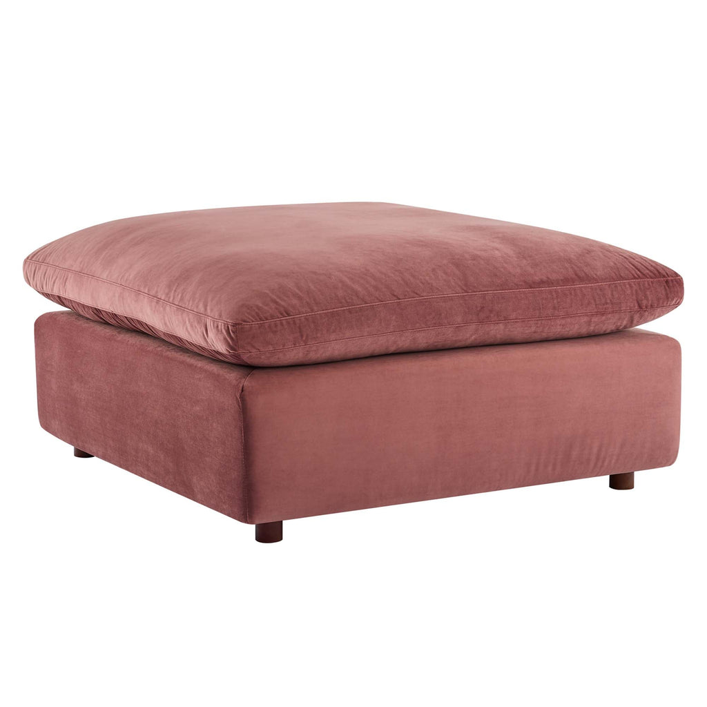 modular Down Filled Overstuffed Performance Velvet Ottoman
