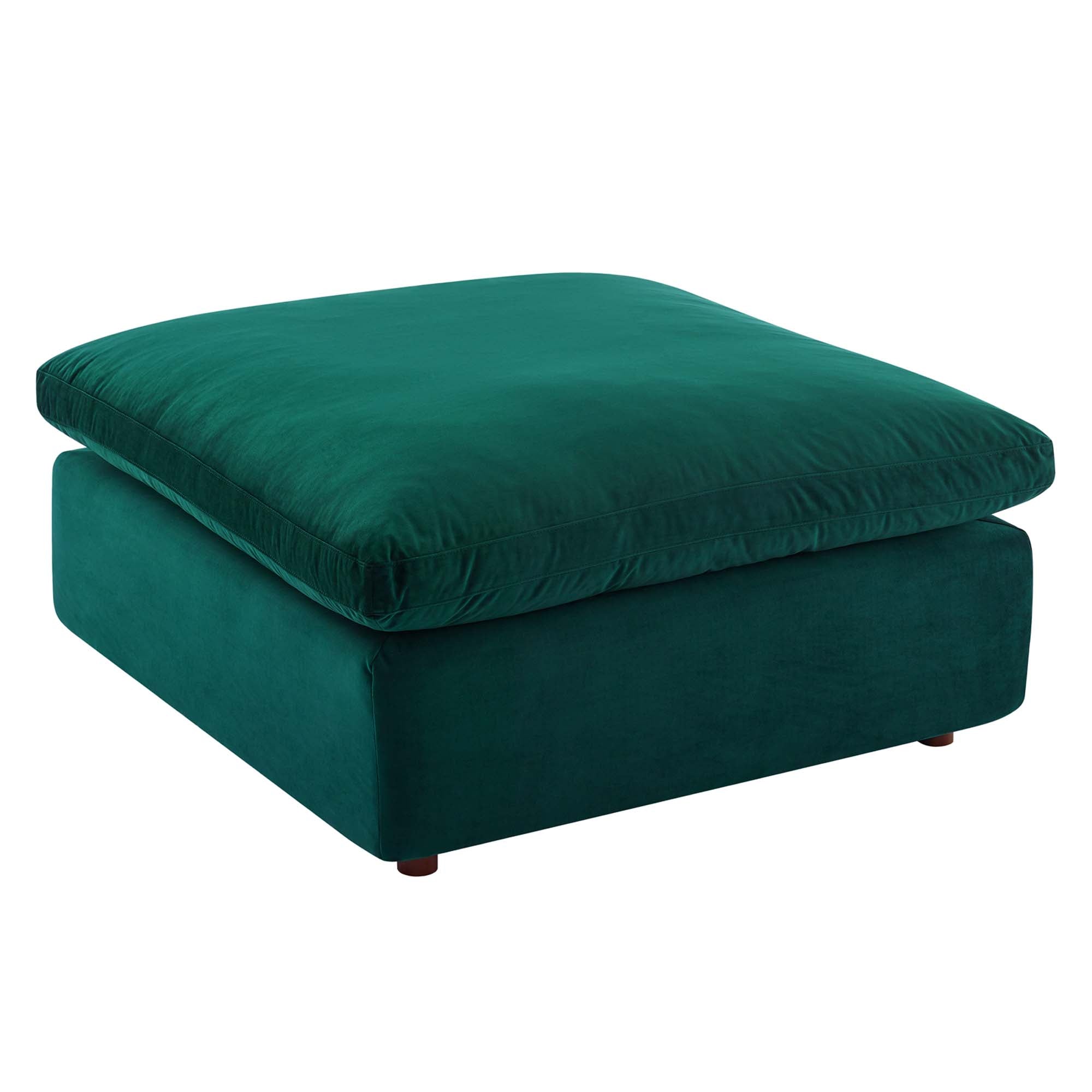 modular Down Filled Overstuffed Performance Velvet Ottoman
