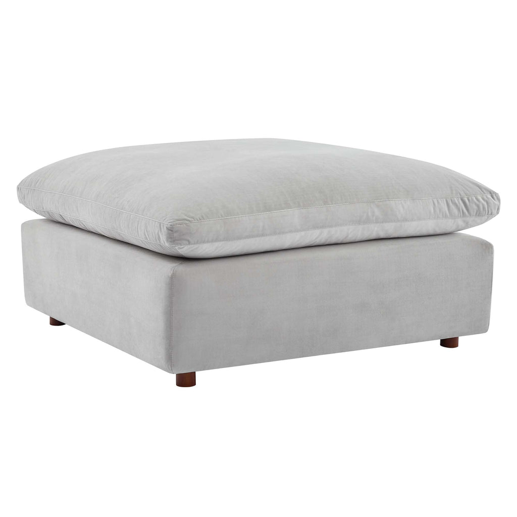 modular Down Filled Overstuffed Performance Velvet Ottoman
