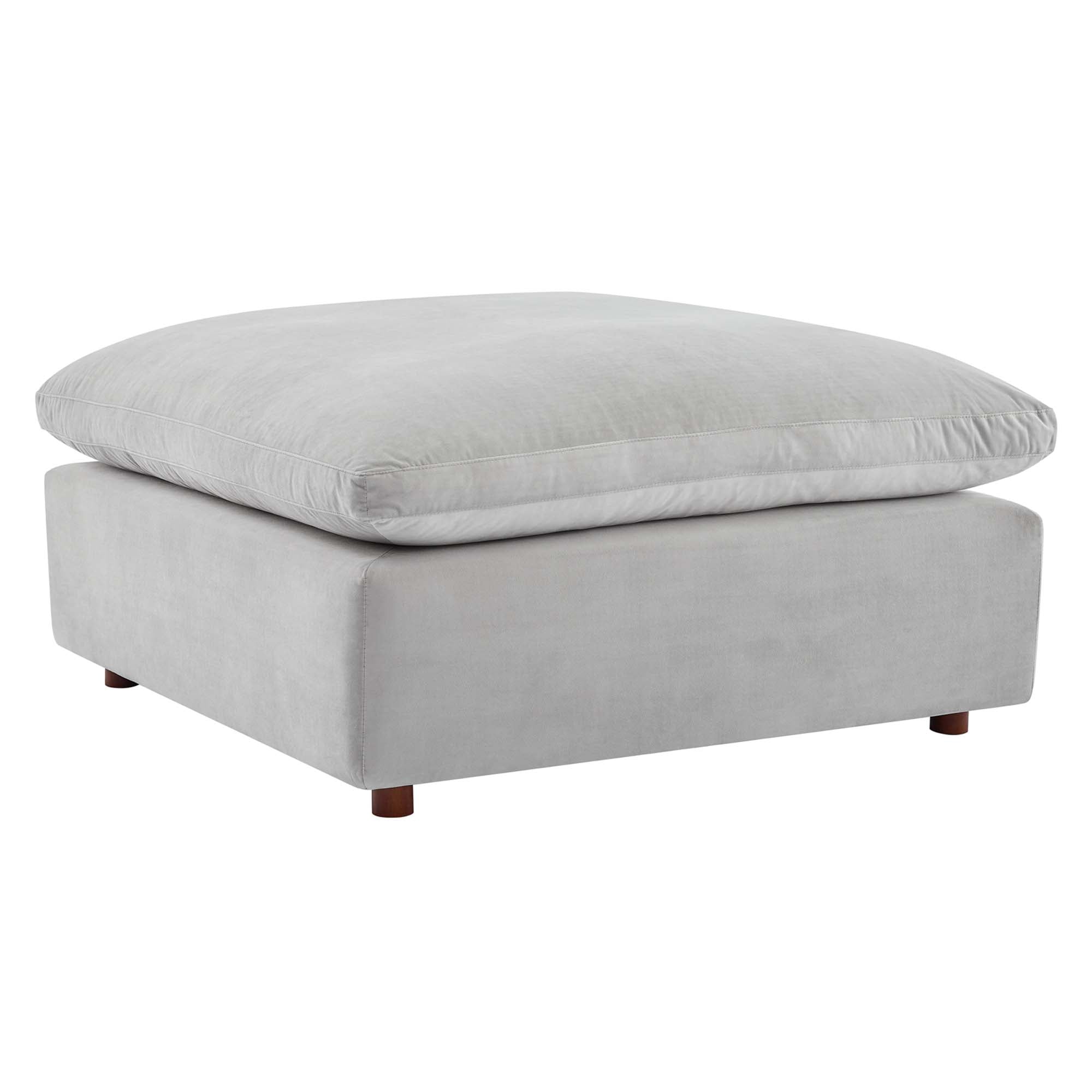 modular Down Filled Overstuffed Performance Velvet Ottoman