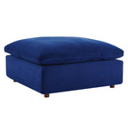 modular Down Filled Overstuffed Performance Velvet Ottoman