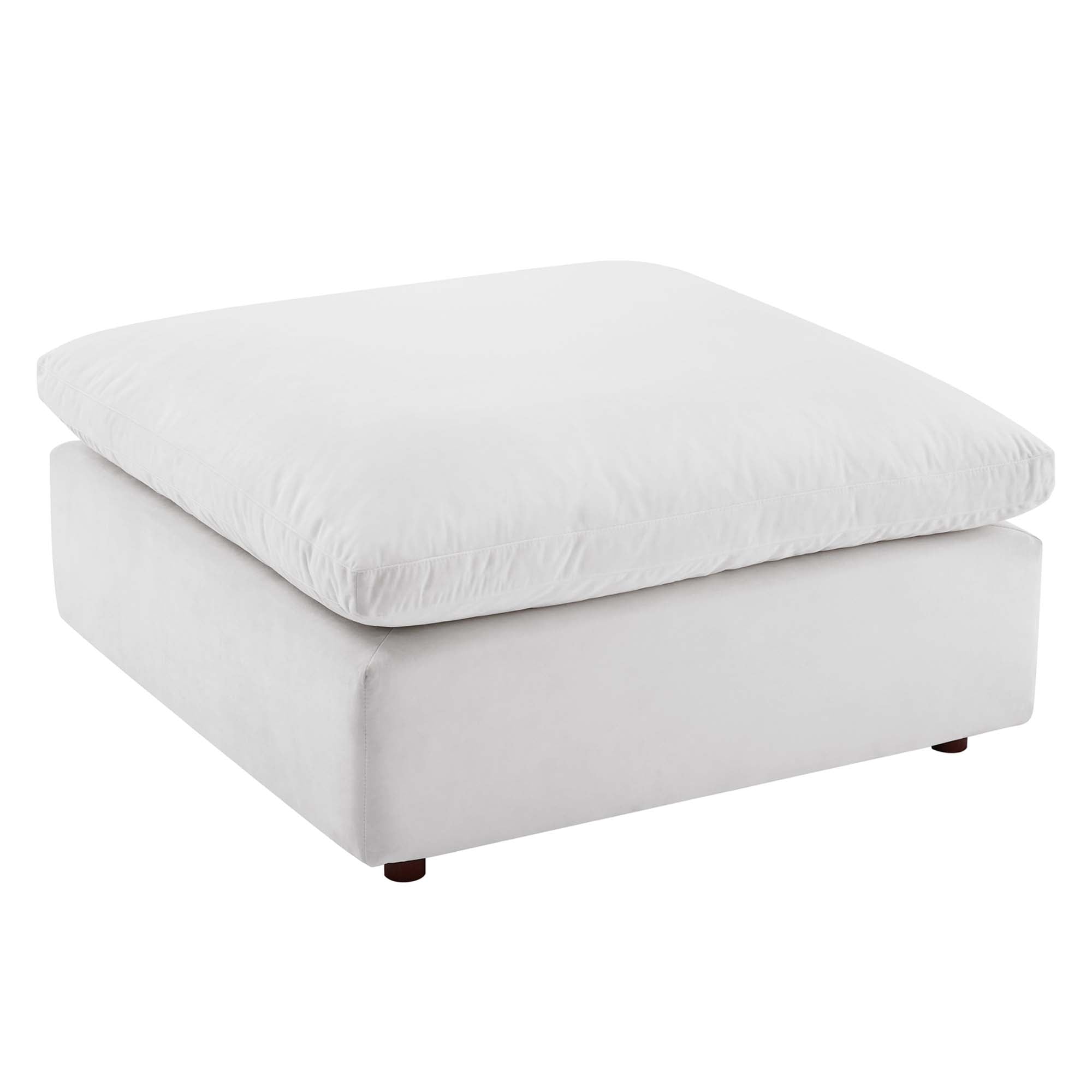 modular Down Filled Overstuffed Performance Velvet Ottoman