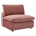 modular Down Filled Overstuffed Performance Velvet Armless Chair