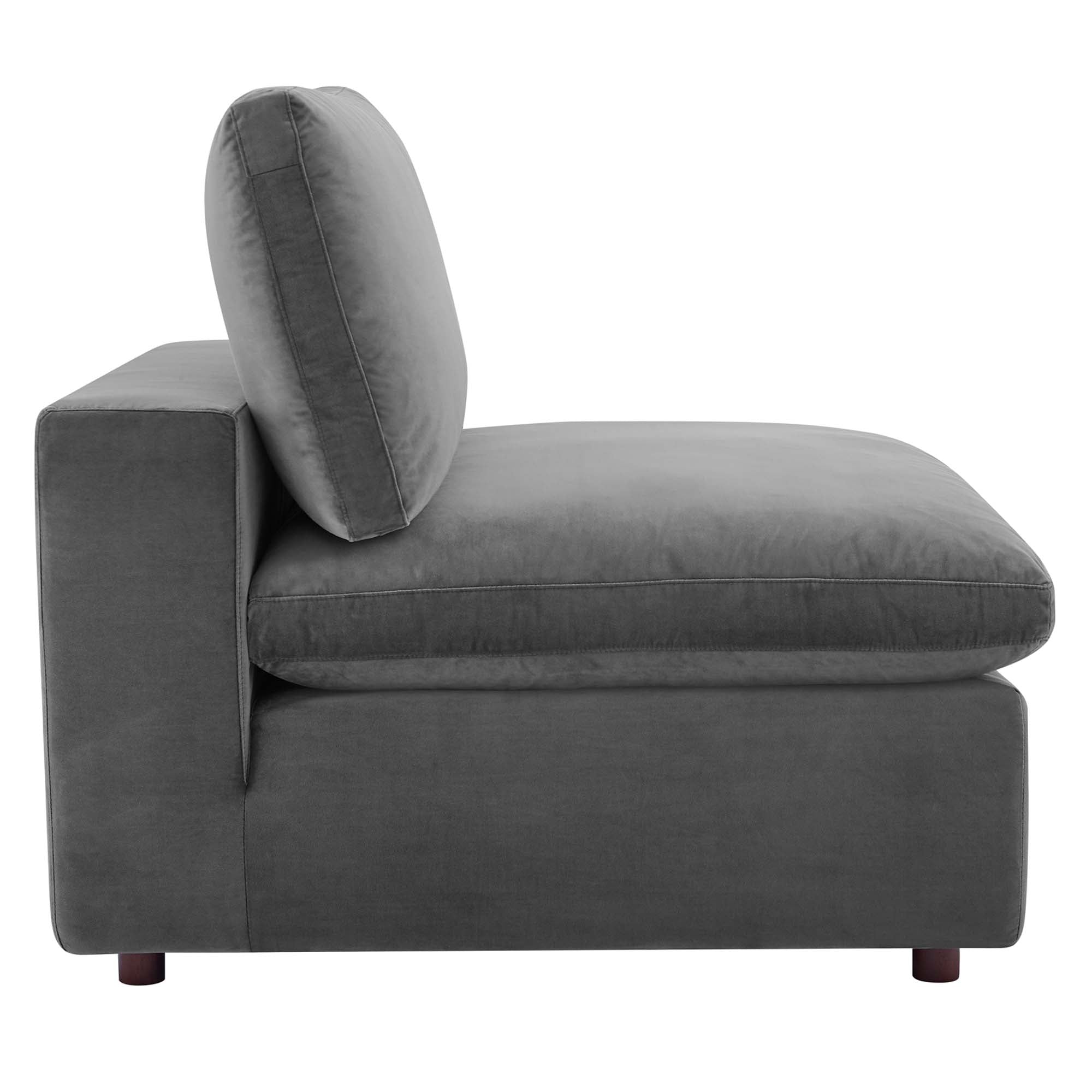 modular Down Filled Overstuffed Performance Velvet Armless Chair
