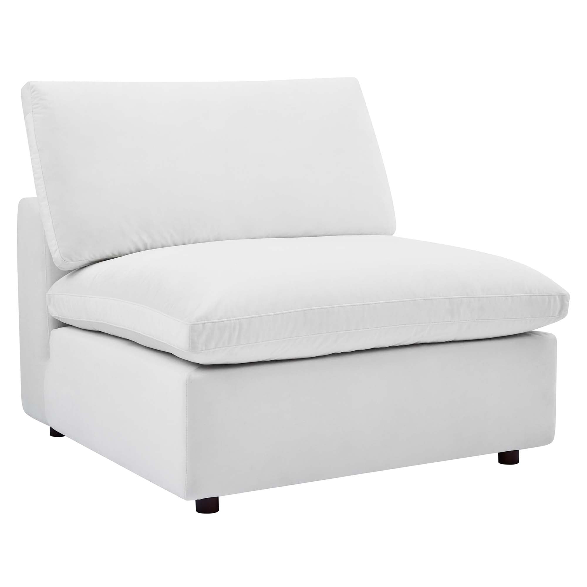 modular Down Filled Overstuffed Performance Velvet Armless Chair