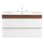 Render Wall-Mount Bathroom Vanity with White Basin Included