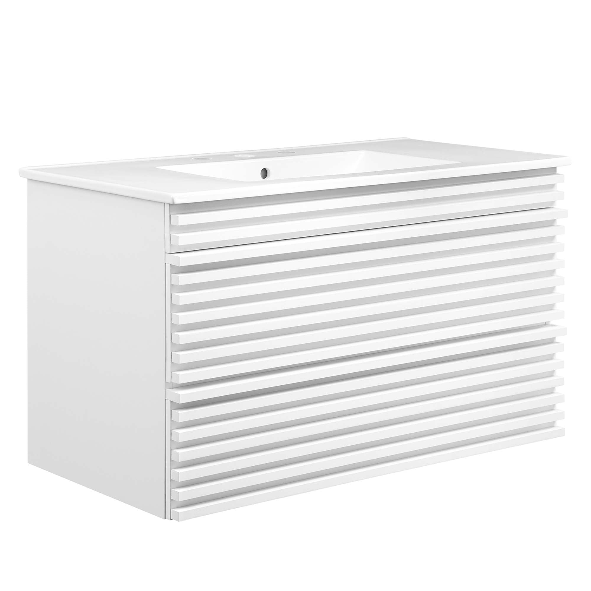Render Wall-Mount Bathroom Vanity with White Basin Included - EEI-4436-WHI-WHI