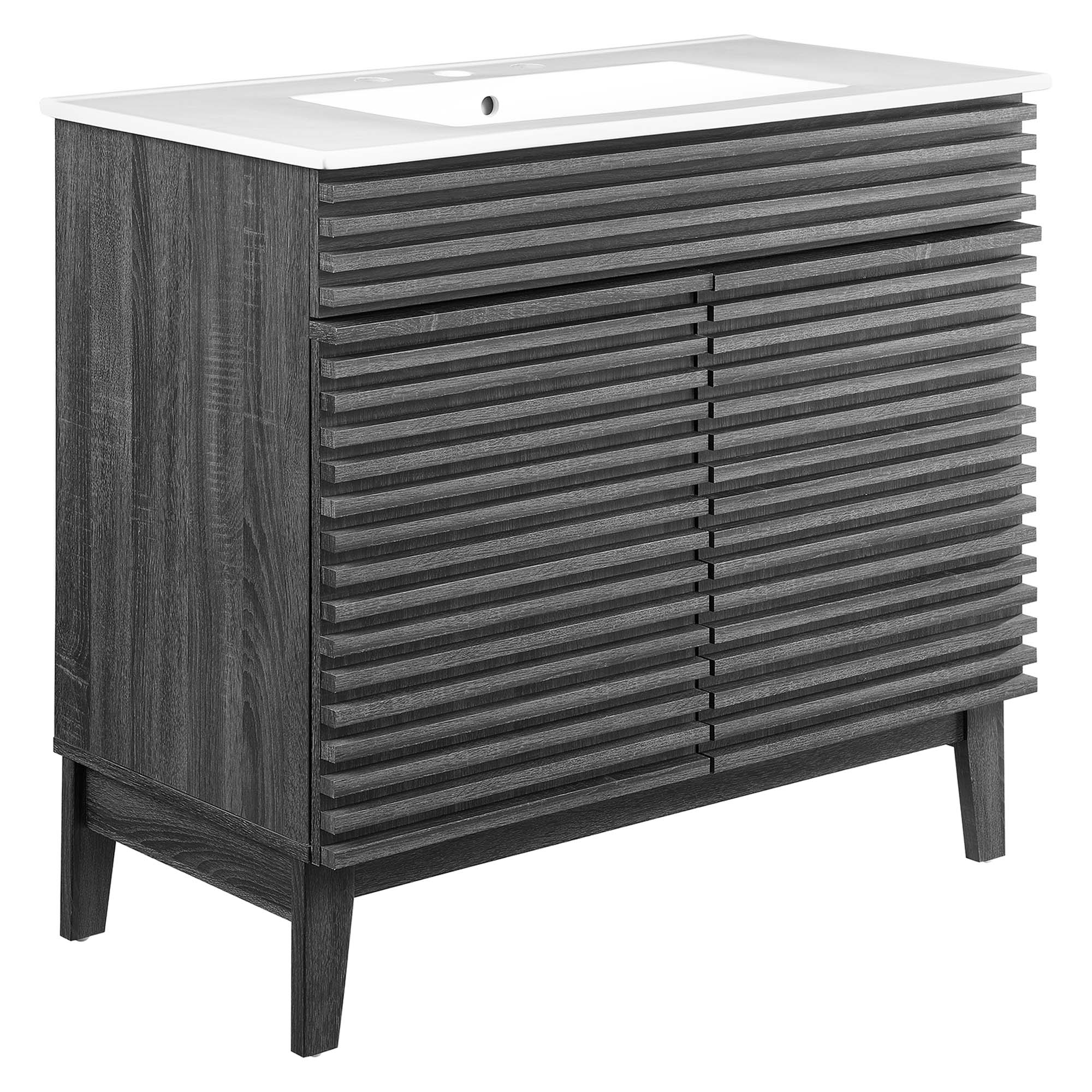 Render 30" and 36" Bathroom Vanities with White Basin Included - EEI-4437-CHA-WHI
