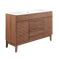 Render 48" Bathroom Vanity with White Basin Included - EEI-4439-WAL-WHI