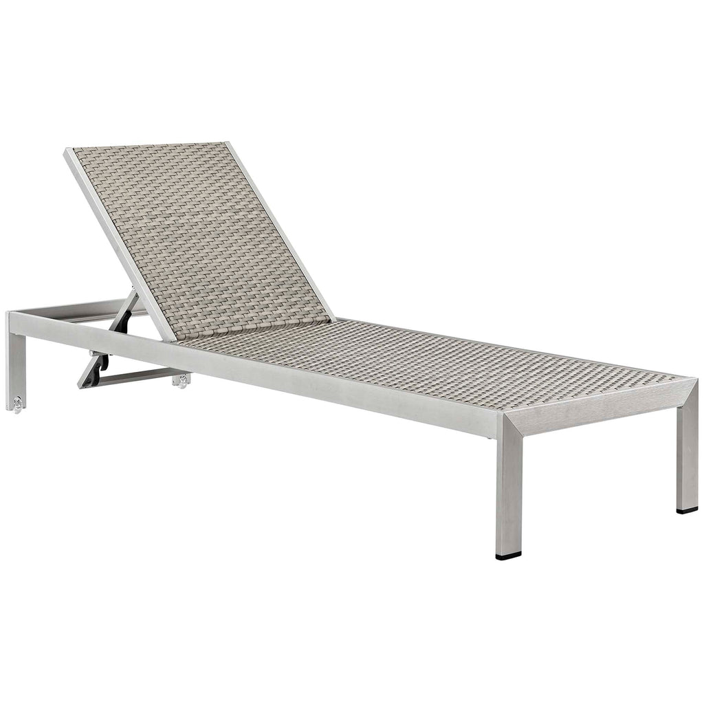 outdoor Outdoor Patio Aluminum Chaise with Cushions