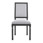 Court French Vintage Upholstered Fabric Dining Side Chair