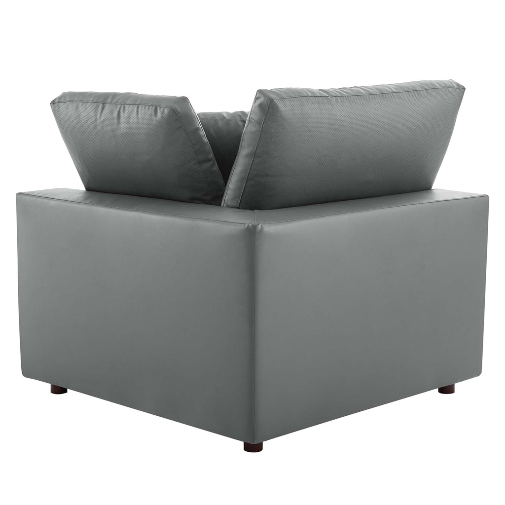 modular Down Filled Overstuffed Vegan Leather Corner Chair
