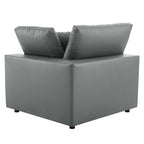 modular Down Filled Overstuffed Vegan Leather Corner Chair