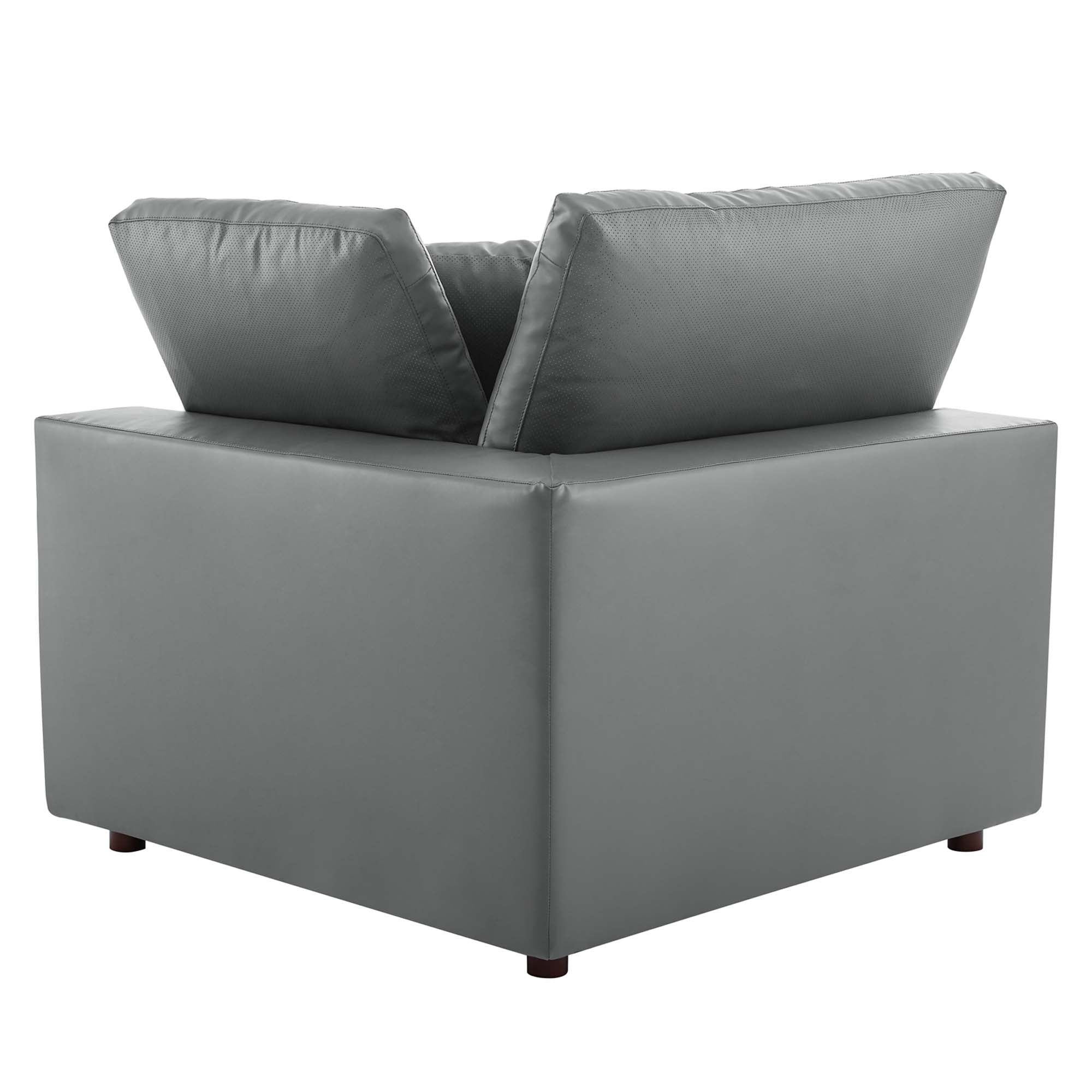 modular Down Filled Overstuffed Vegan Leather Corner Chair