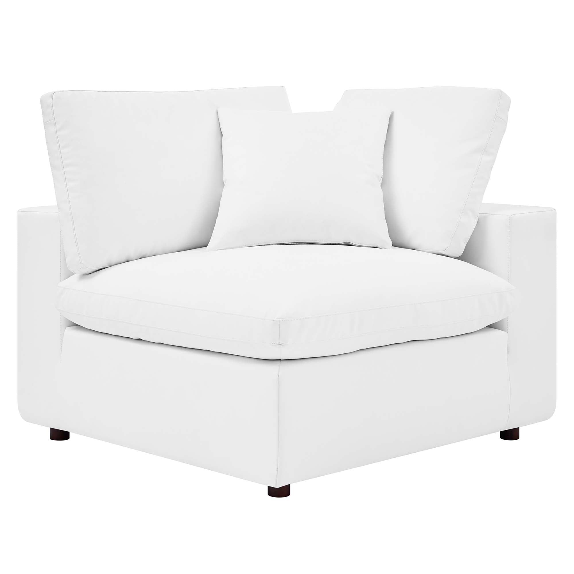 modular Down Filled Overstuffed Vegan Leather Corner Chair