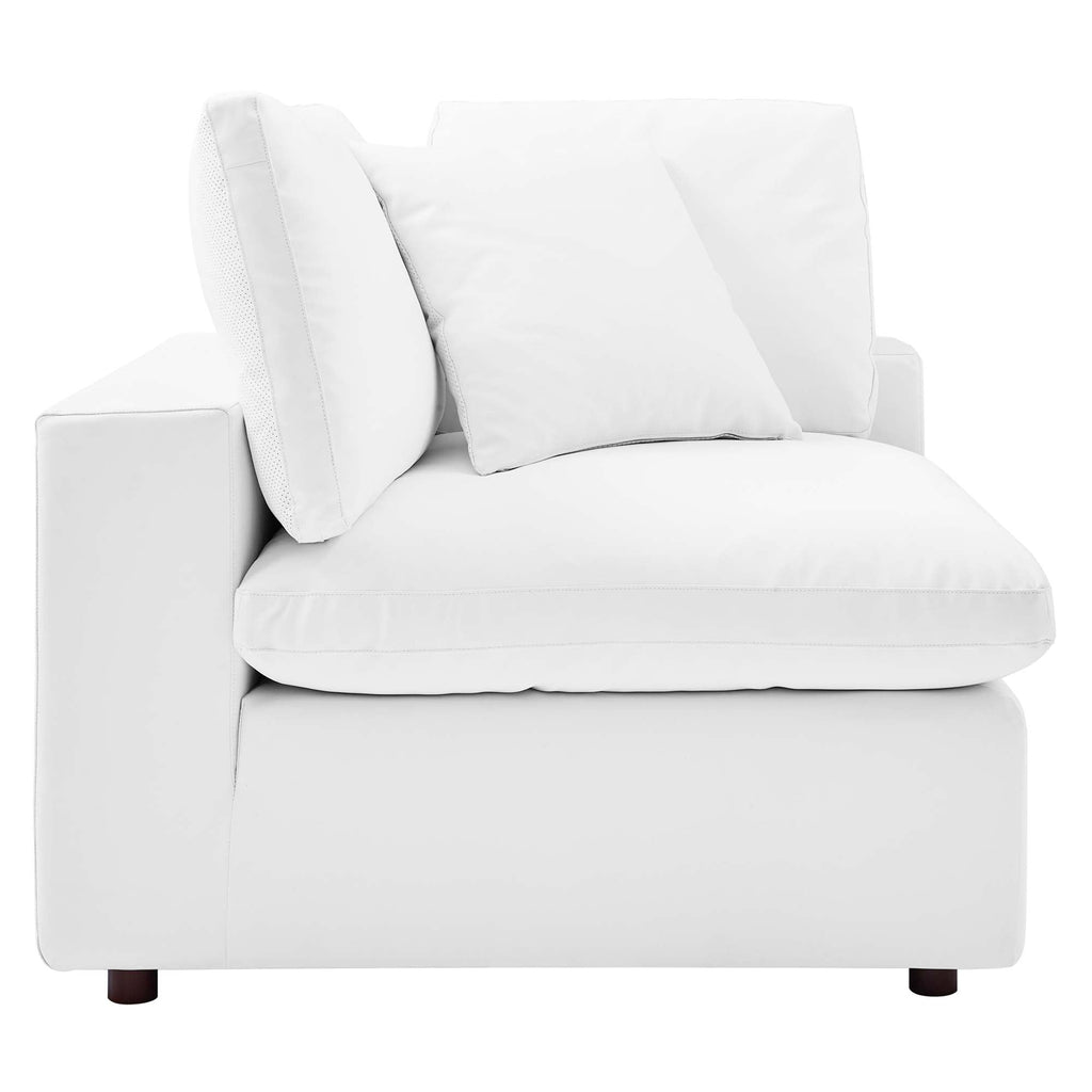 modular Down Filled Overstuffed Vegan Leather Corner Chair