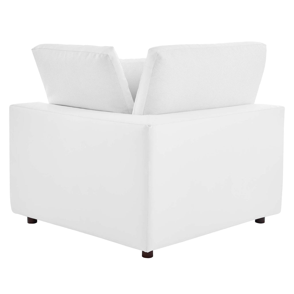 modular Down Filled Overstuffed Vegan Leather Corner Chair