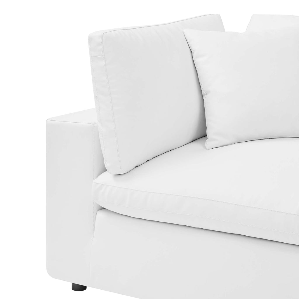 modular Down Filled Overstuffed Vegan Leather Corner Chair