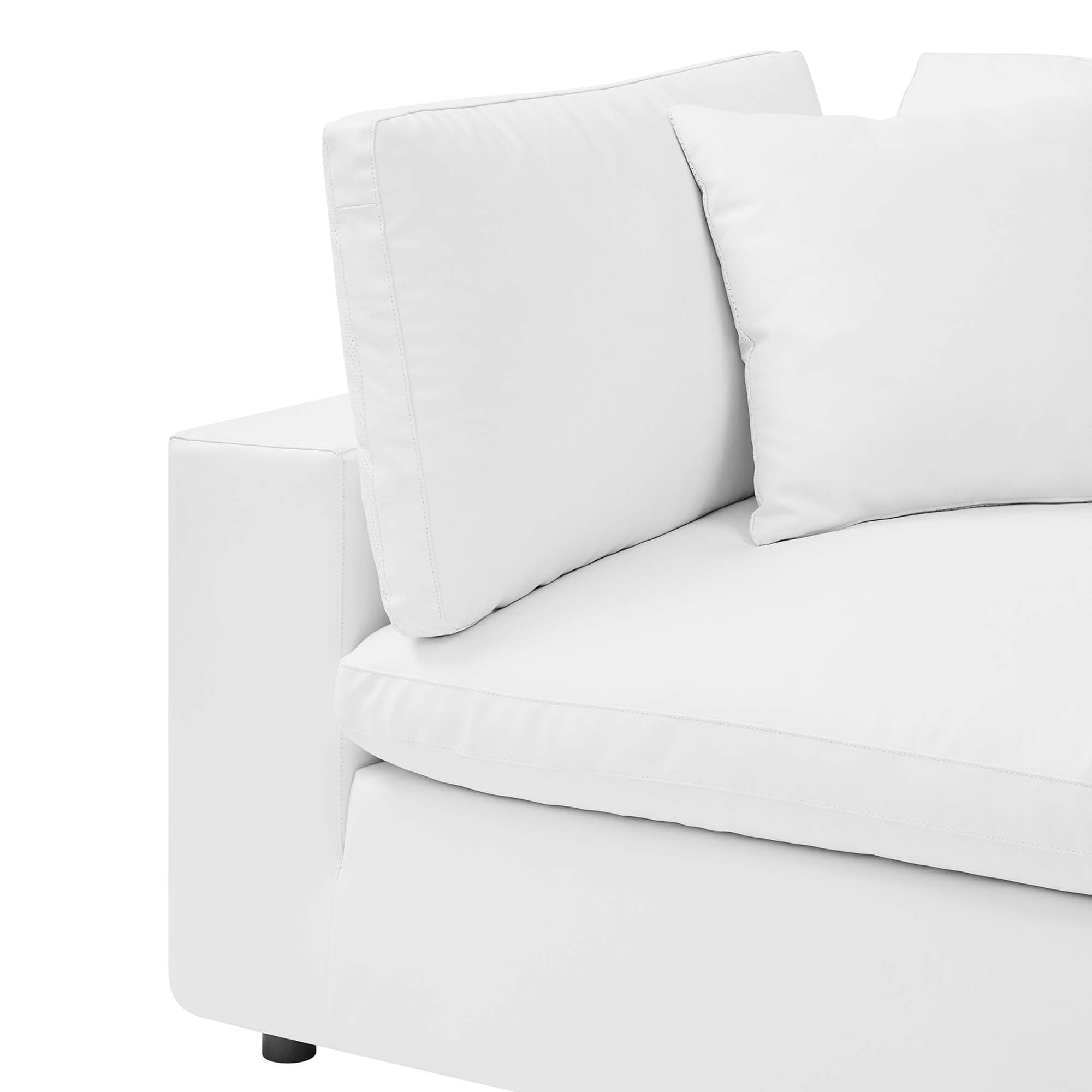 modular Down Filled Overstuffed Vegan Leather Corner Chair
