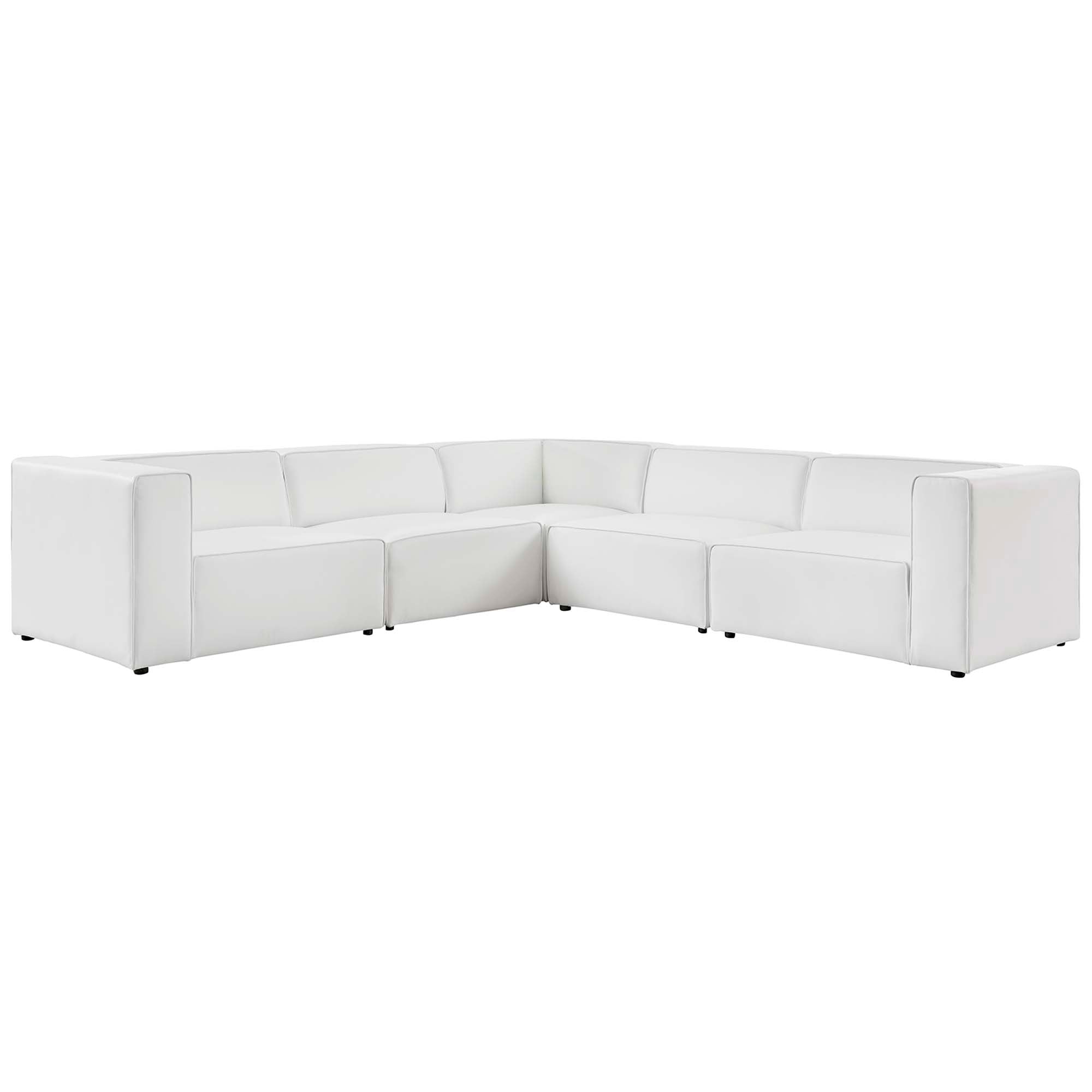 Mingle 7-Piece Vegan Leather Sectional Sofa