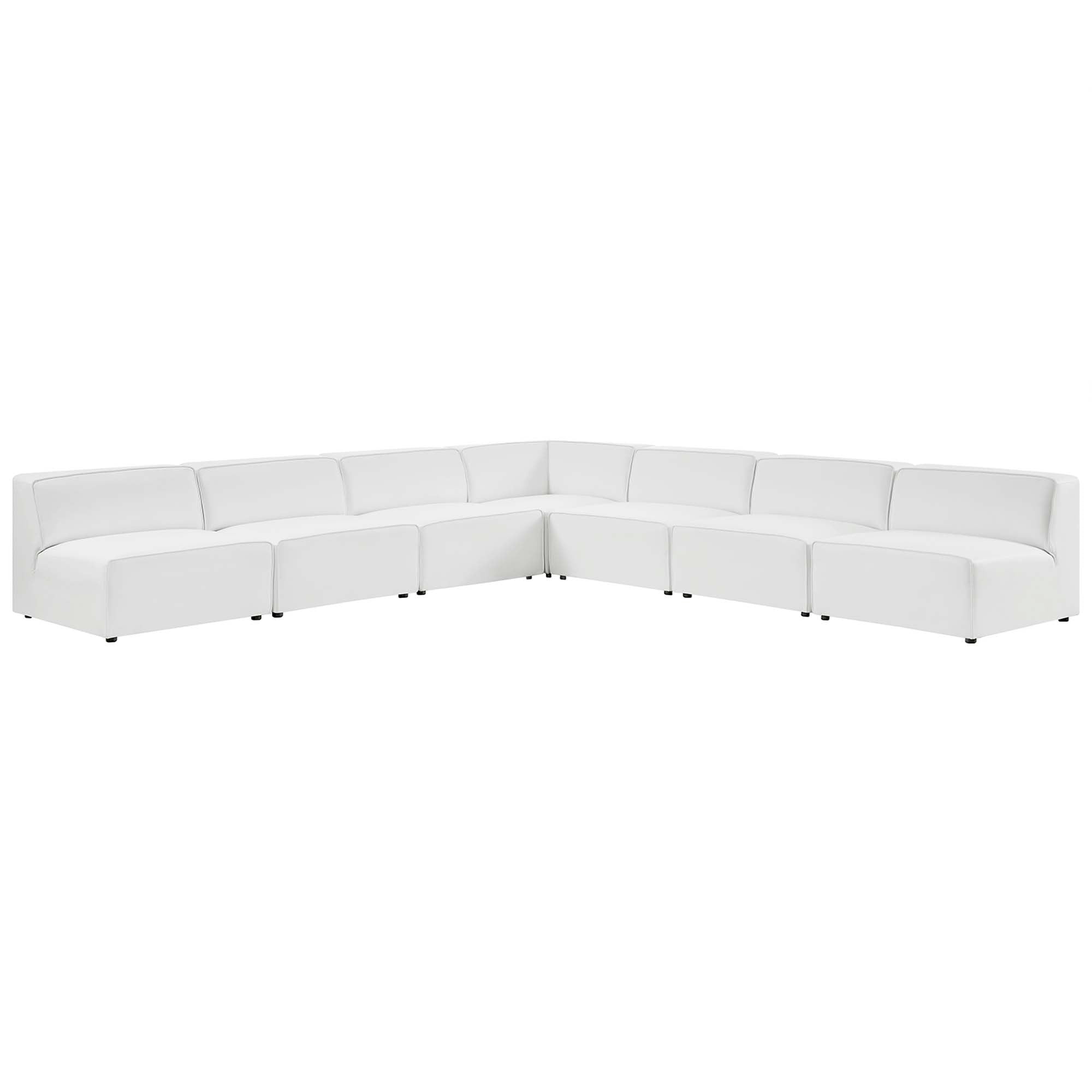 Mingle 7-Piece Vegan Leather Sectional Sofa - EEI-4797-WHI