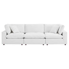 modular Down Filled Overstuffed Performance Velvet 3-Seater Sofa
